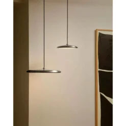 LED-Pendelleuchte Artist, stahlfarben, Ø 40 cm, Edelstahl