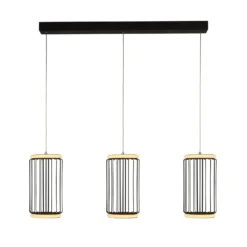 LED-Pendelleuchte Cage 3-flammig, schwarz