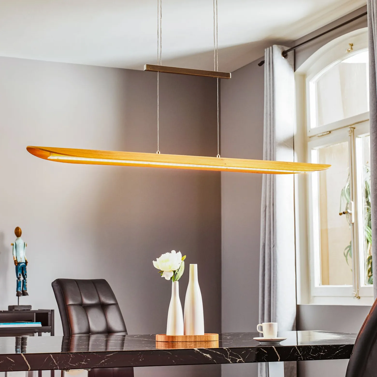 LED-Pendelleuchte Colombia XL, Eiche natur