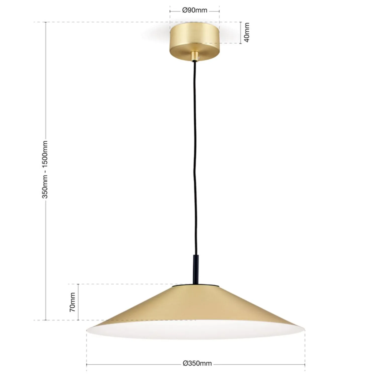 LED-Pendelleuchte Gourmet, Schirm messing-matt