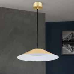 LED-Pendelleuchte Gourmet, Schirm messing-matt