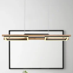 LED-Pendelleuchte Illa in Holzdesign