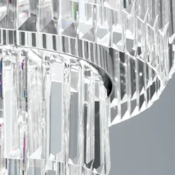 LED-Pendelleuchte Prism, rund, Ø 55 cm, chrom