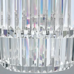 LED-Pendelleuchte Prism, rund, Ø 55 cm, chrom