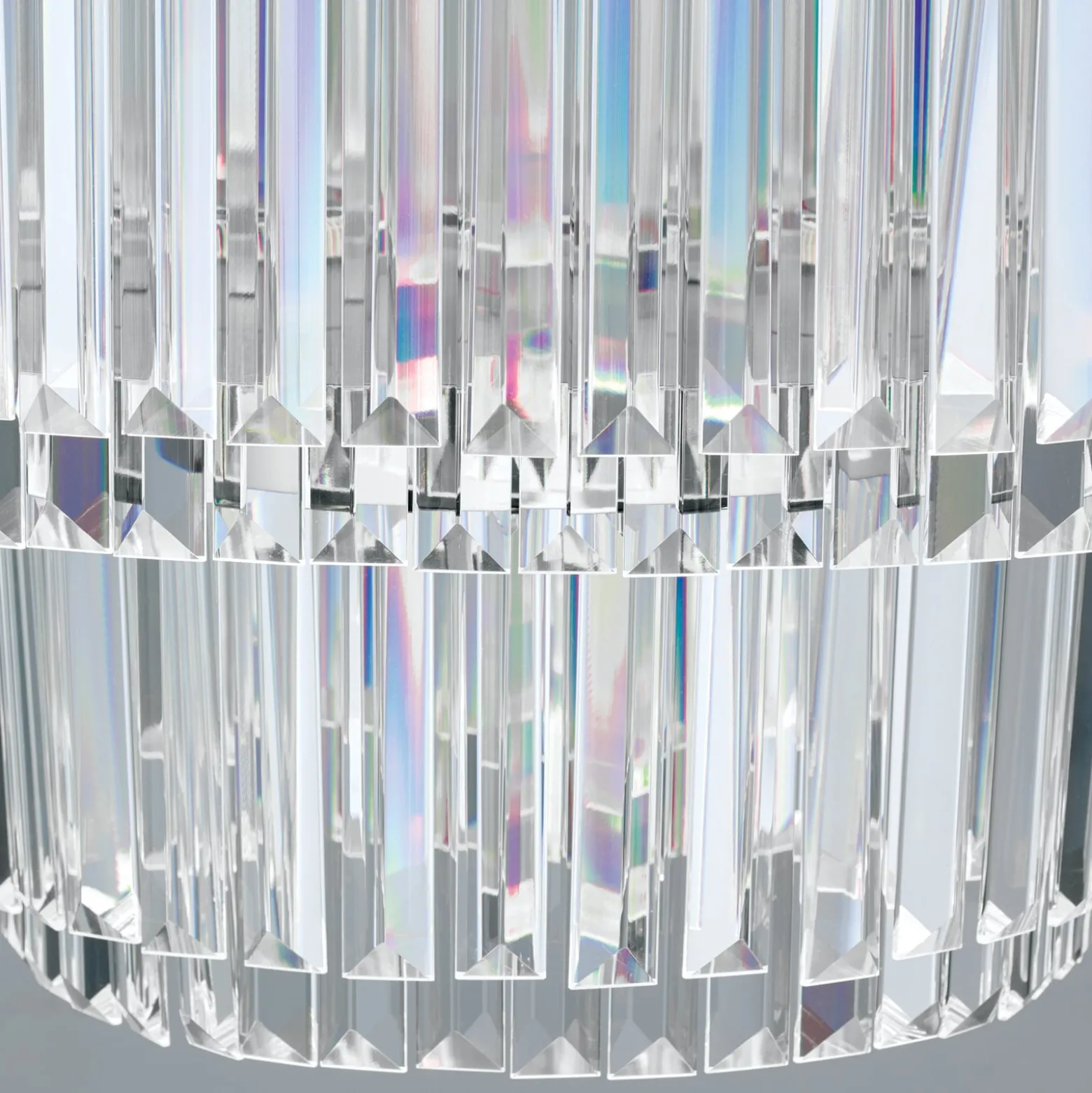 LED-Pendelleuchte Prism, rund, Ø 55 cm, chrom