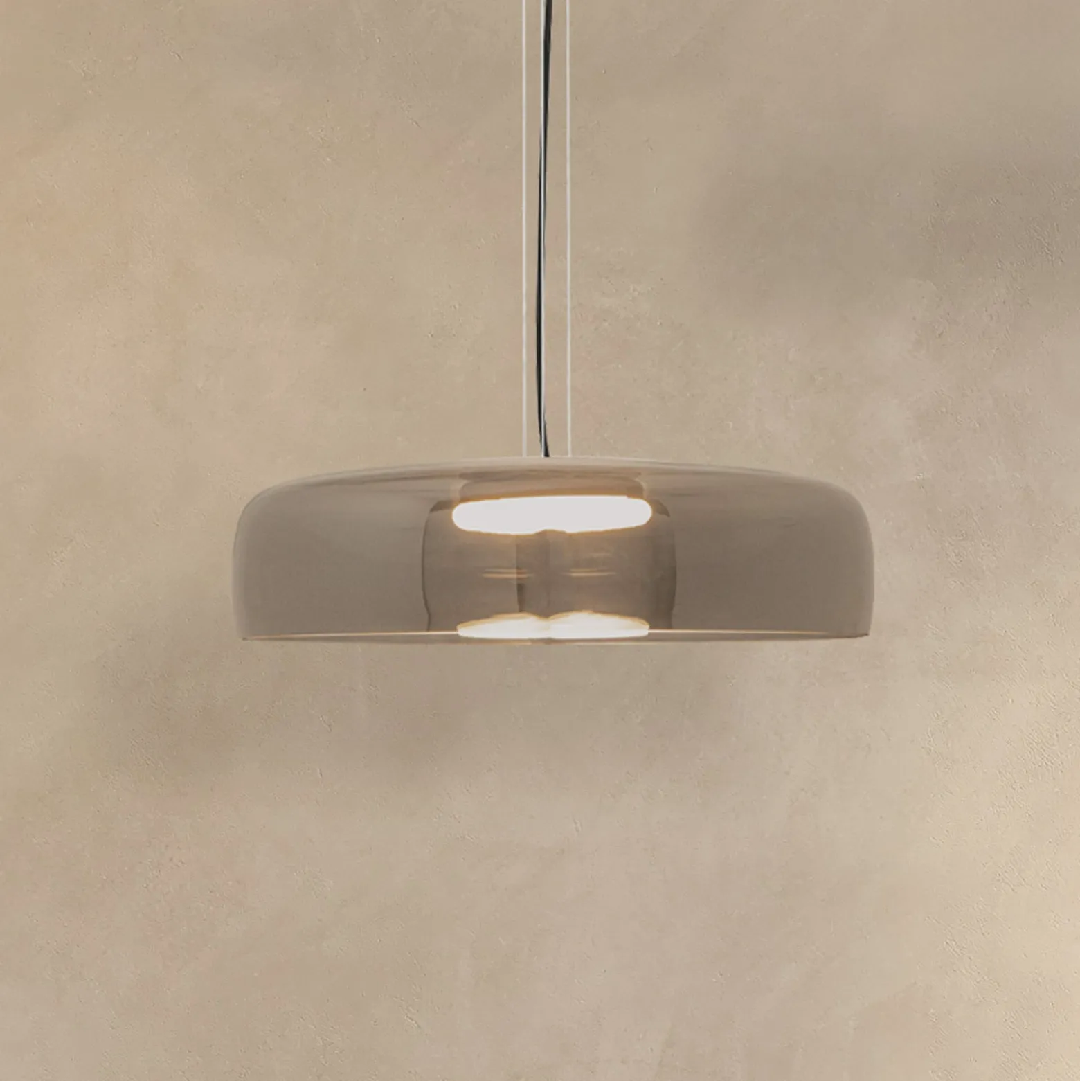 LED-Pendelleuchte 23053, rauchgrau, Glas, 1-flammig, Ø 42 cm