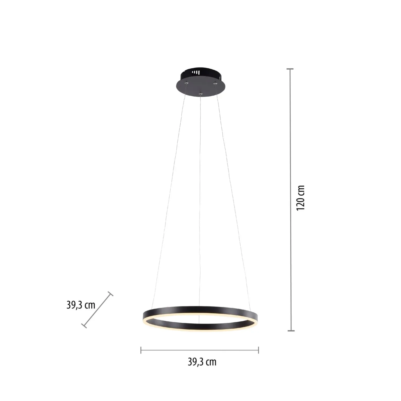 LED-Pendelleuchte Ritus, Ø 39,3cm, anthrazit