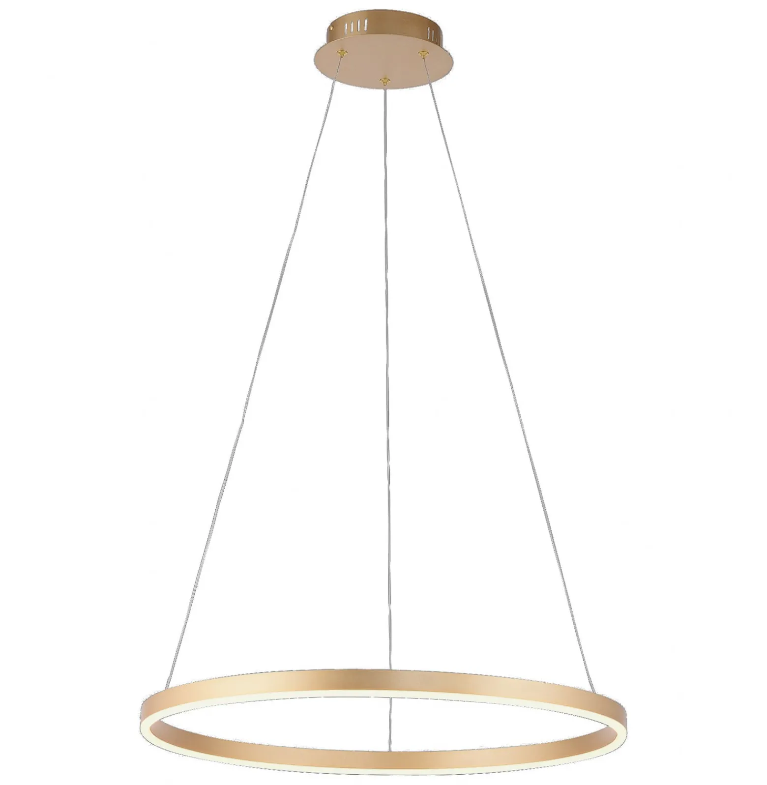 LED-Pendelleuchte Ritus, Ø 58,5cm, messing matt