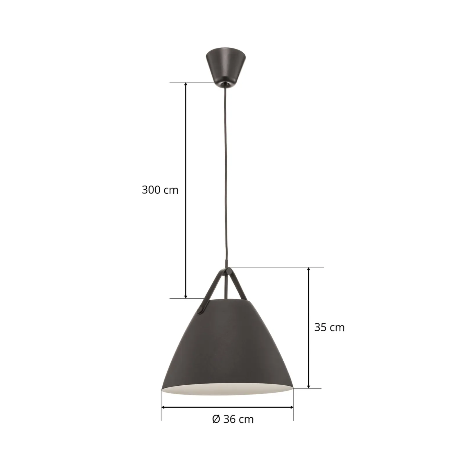 LED-Pendelleuchte Strap 36, schwarz