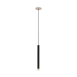 LEDS-C4 LED-Einbaupendel Candle, schwarz, 1-fl., Aluminium