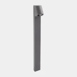 LEDS-C4 Wegelampe Eko Inclined, grau, Höhe 80 cm, Aluminium