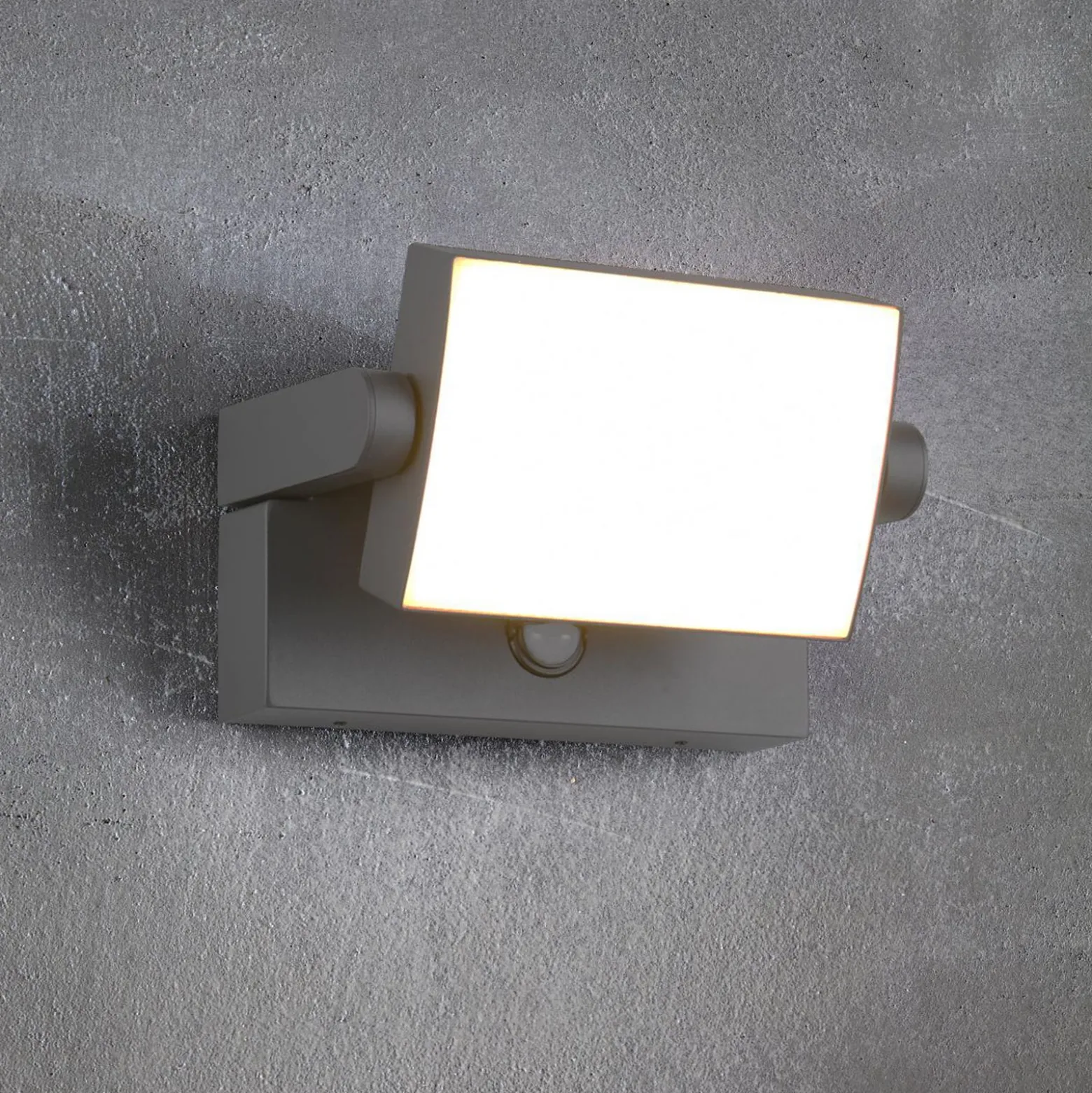 LED-Sensor-Außenwandlampe KANSAS anthrazit Breite 20 cm IP54