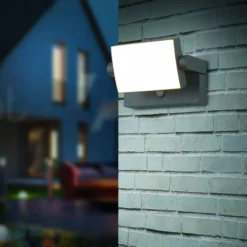 LED-Sensor-Außenwandlampe KANSAS anthrazit Breite 20 cm IP54