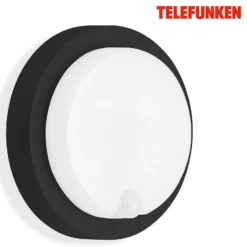 LED-Sensor-Außenwandleuchte Dortmund Ø17cm schwarz
