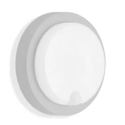 LED-Sensor-Außenwandleuchte Dortmund Ø17cm silber
