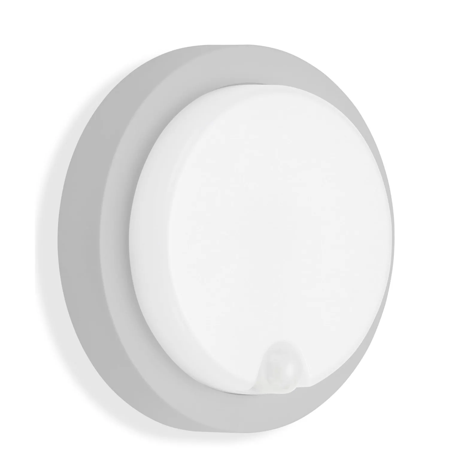 LED-Sensor-Außenwandleuchte Dortmund Ø17cm silber