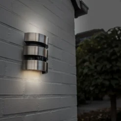 LED-Sensor-Außenwandleuchte MAYA, Edelstahl, Höhe 18 cm IP44