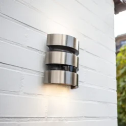 LED-Sensor-Außenwandleuchte MAYA, Edelstahl, Höhe 18 cm IP44