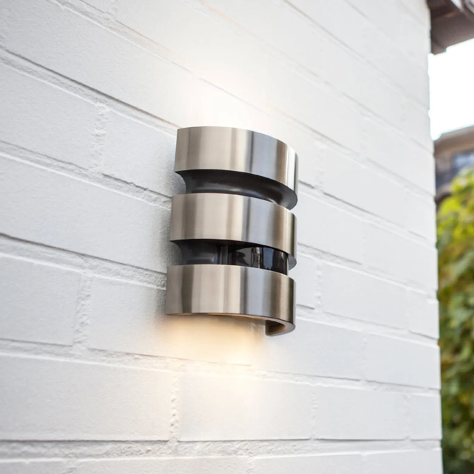 LED-Sensor-Außenwandleuchte MAYA, Edelstahl, Höhe 18 cm IP44