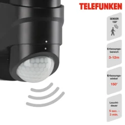 LED-Sensor-Außenwandstrahler Bilbao 2-flg. schwarz