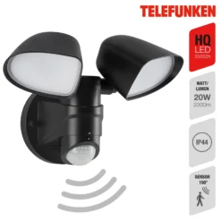 LED-Sensor-Außenwandstrahler Bilbao 2-flg. schwarz
