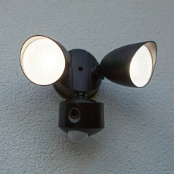 LED-Sensor-Außenwandstrahler SHRIMP schwarz 20 W 2-flg. IP54