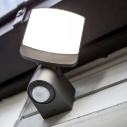 LED-Sensor-Außenwandstrahler SUNSHINE, 15 cm dunkelgrau IP44