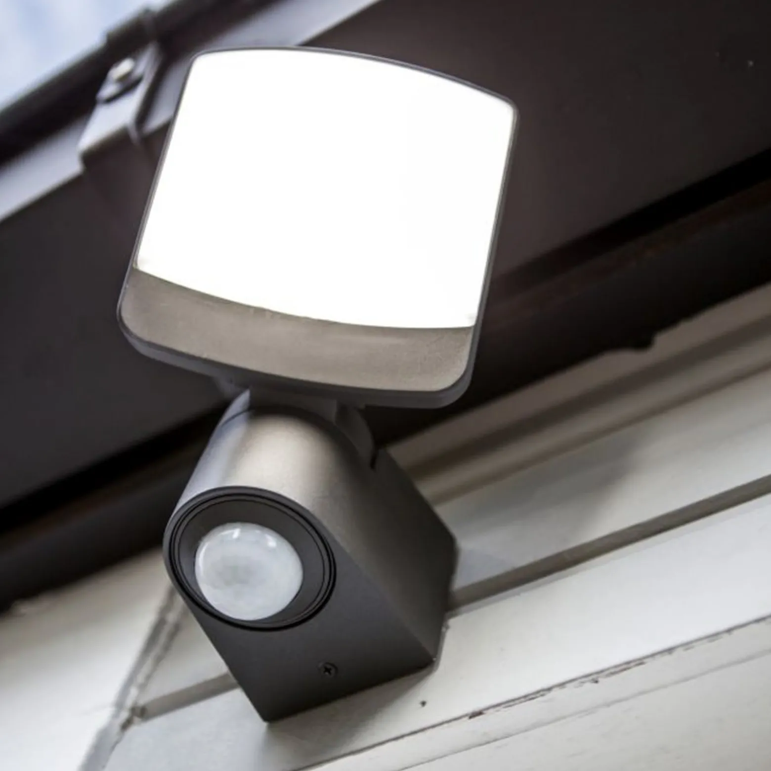 LED-Sensor-Außenwandstrahler SUNSHINE, 15 cm dunkelgrau IP44