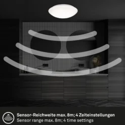LED-Sensor-Deckenleuchte Elipso IP44 4.000K Ø38cm