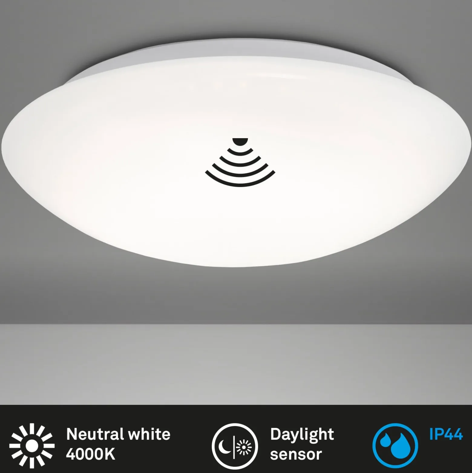 LED-Sensor-Deckenleuchte Elipso IP44 4.000K Ø28cm