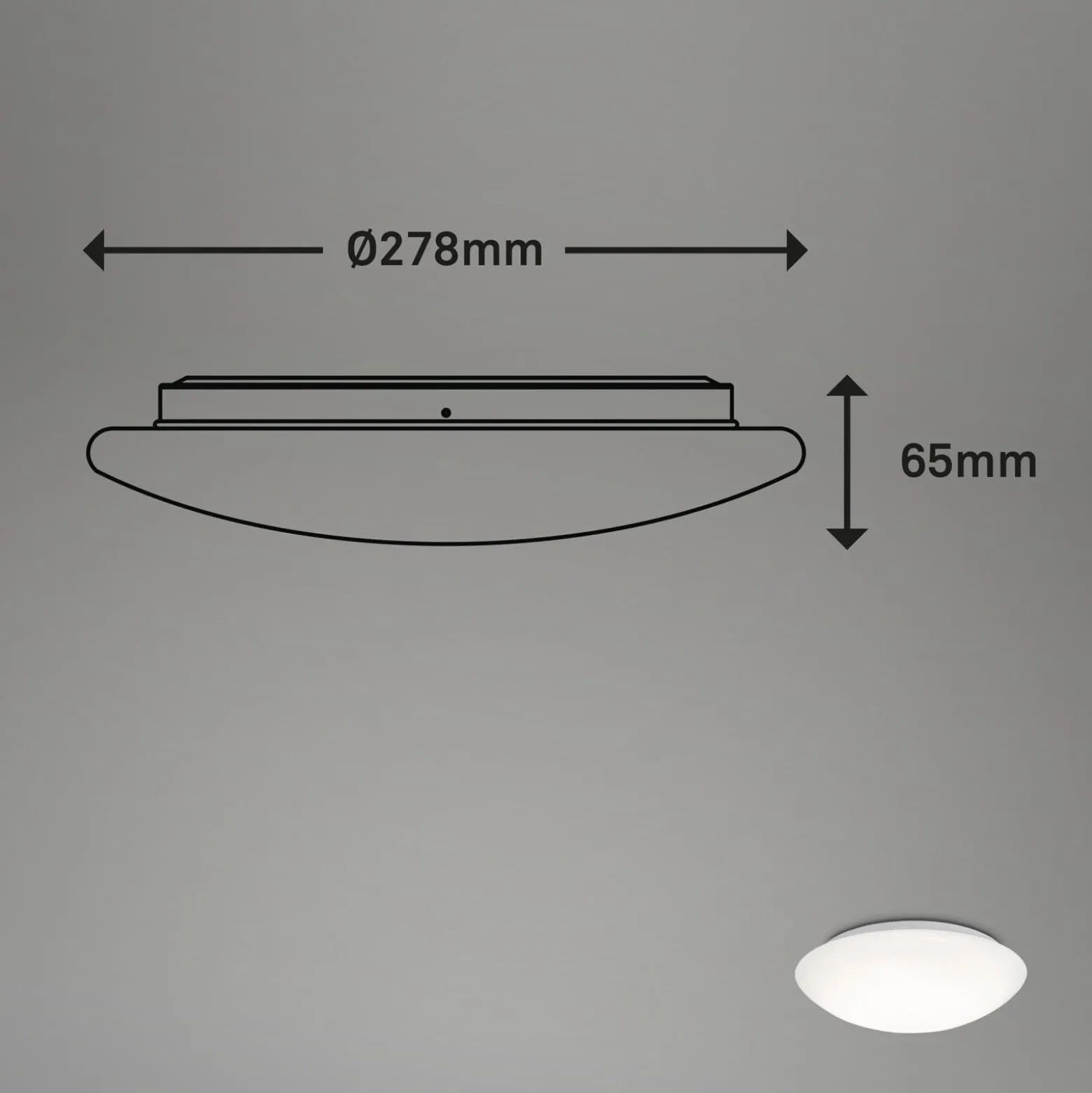 LED-Sensor-Deckenleuchte Elipso IP44 4.000K Ø28cm