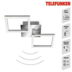 LED-Sensor-Deckenleuchte Frame chrom/alu 47x23cm