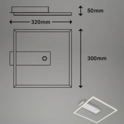 LED-Sensor-Deckenleuchte Nici quadratisch alu