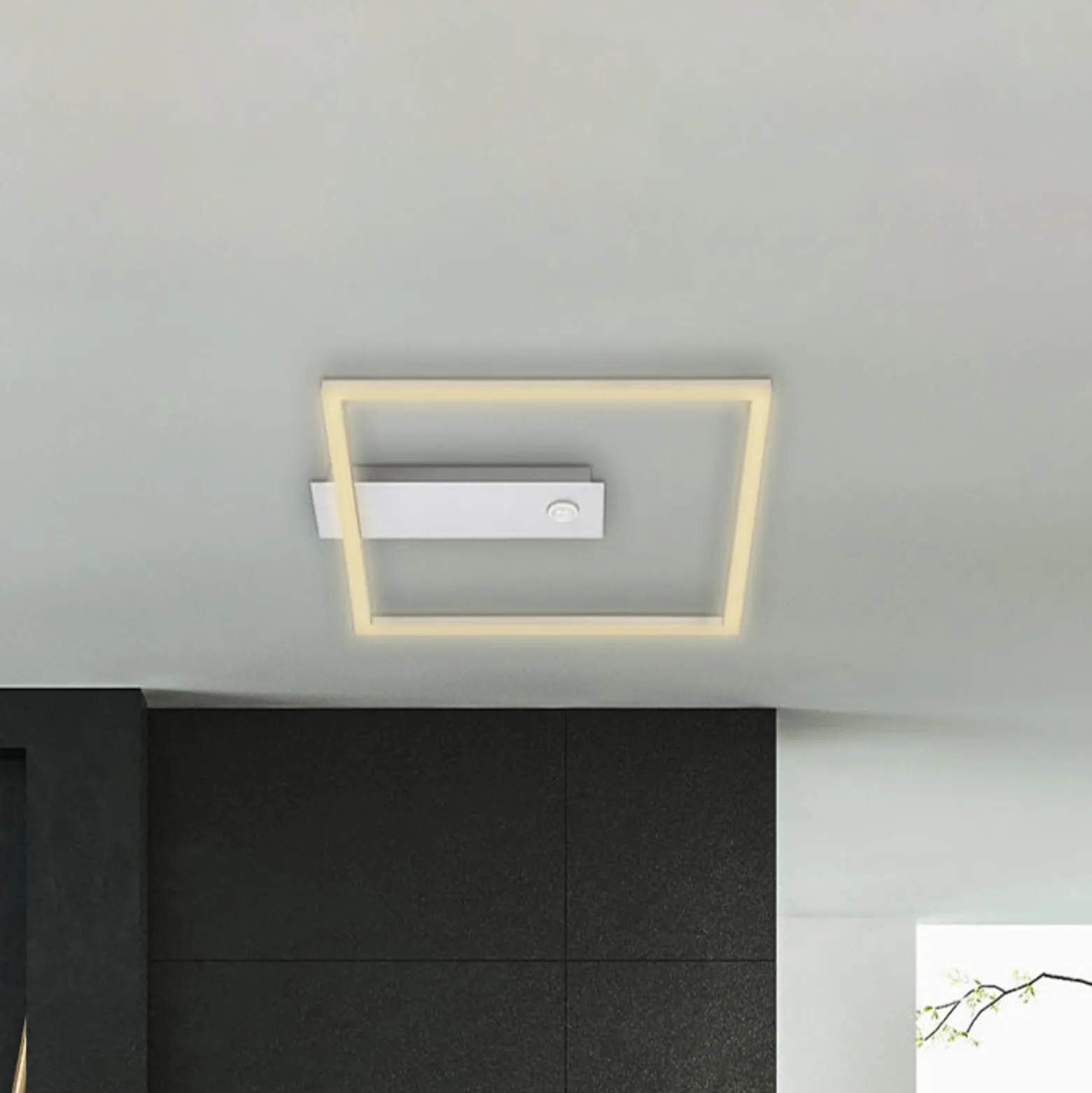 LED-Sensor-Deckenleuchte Nici quadratisch alu