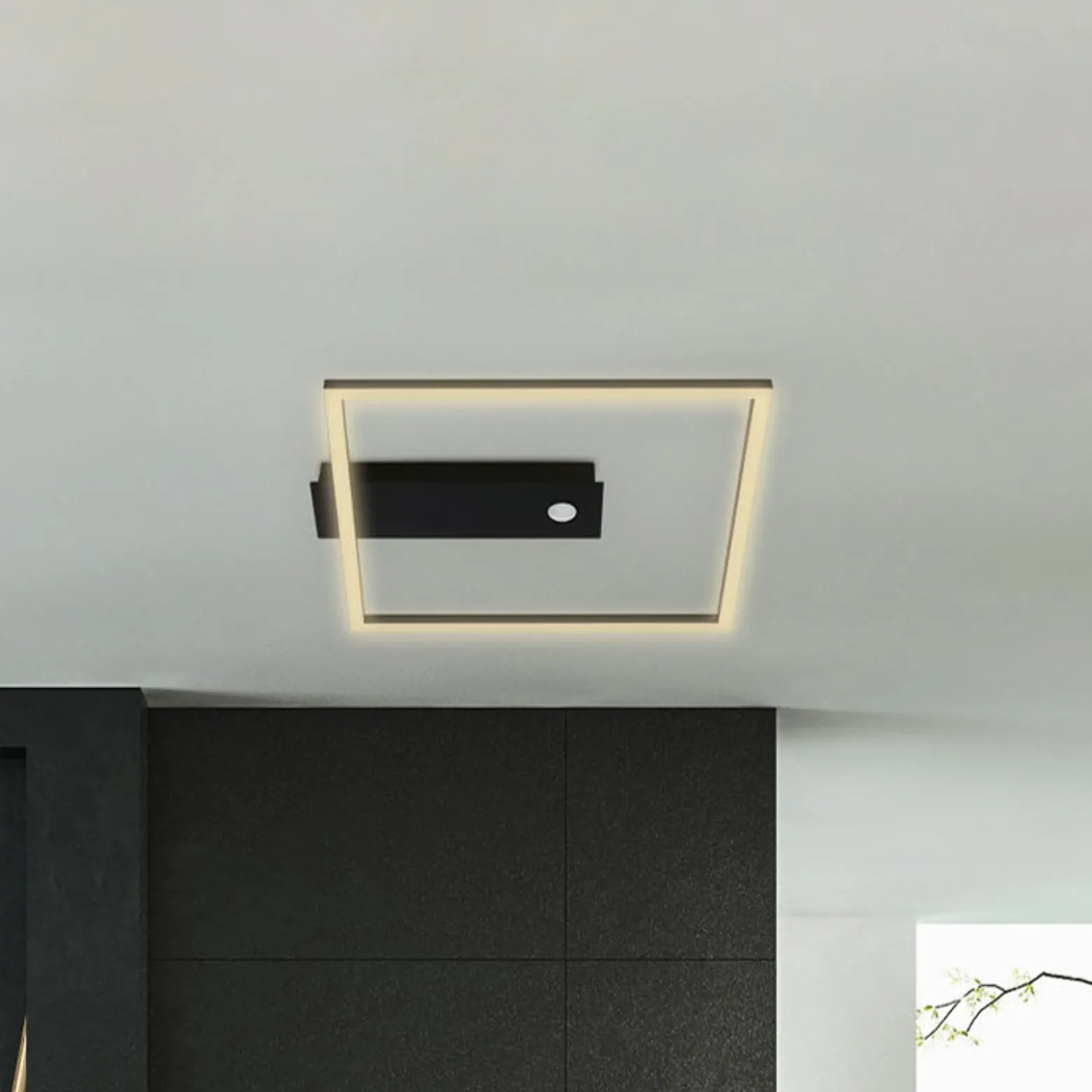LED-Sensor-Deckenleuchte Nici quadratisch schwarz