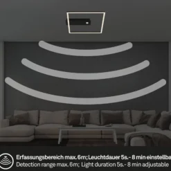 LED-Sensor-Deckenleuchte Nici quadratisch schwarz