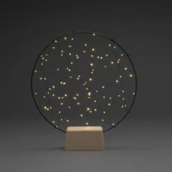 LED-Silhouette Kleiner Ring mit Holzfuß