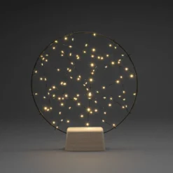 LED-Silhouette Kleiner Ring mit Holzfuß