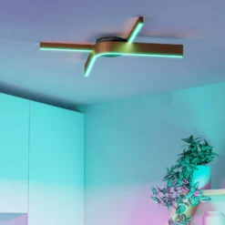 LED-Smart-Deckenleuchte Folcino-Z, bronzefarben, 64 cm, CCT