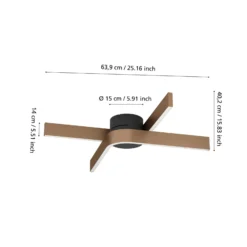 LED-Smart-Deckenleuchte Folcino-Z, bronzefarben, 64 cm, CCT