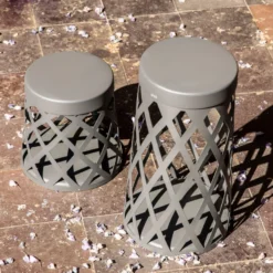 LED-Sockellampe Shadow, dunkelgrau, Aluminium, Höhe 45 cm