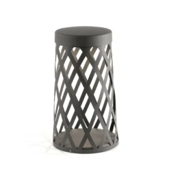 LED-Sockellampe Shadow, dunkelgrau, Aluminium, Höhe 45 cm