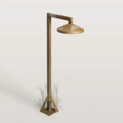 LED-Sockelleuchte Aura Disk, 50 x 19 cm, messing antik