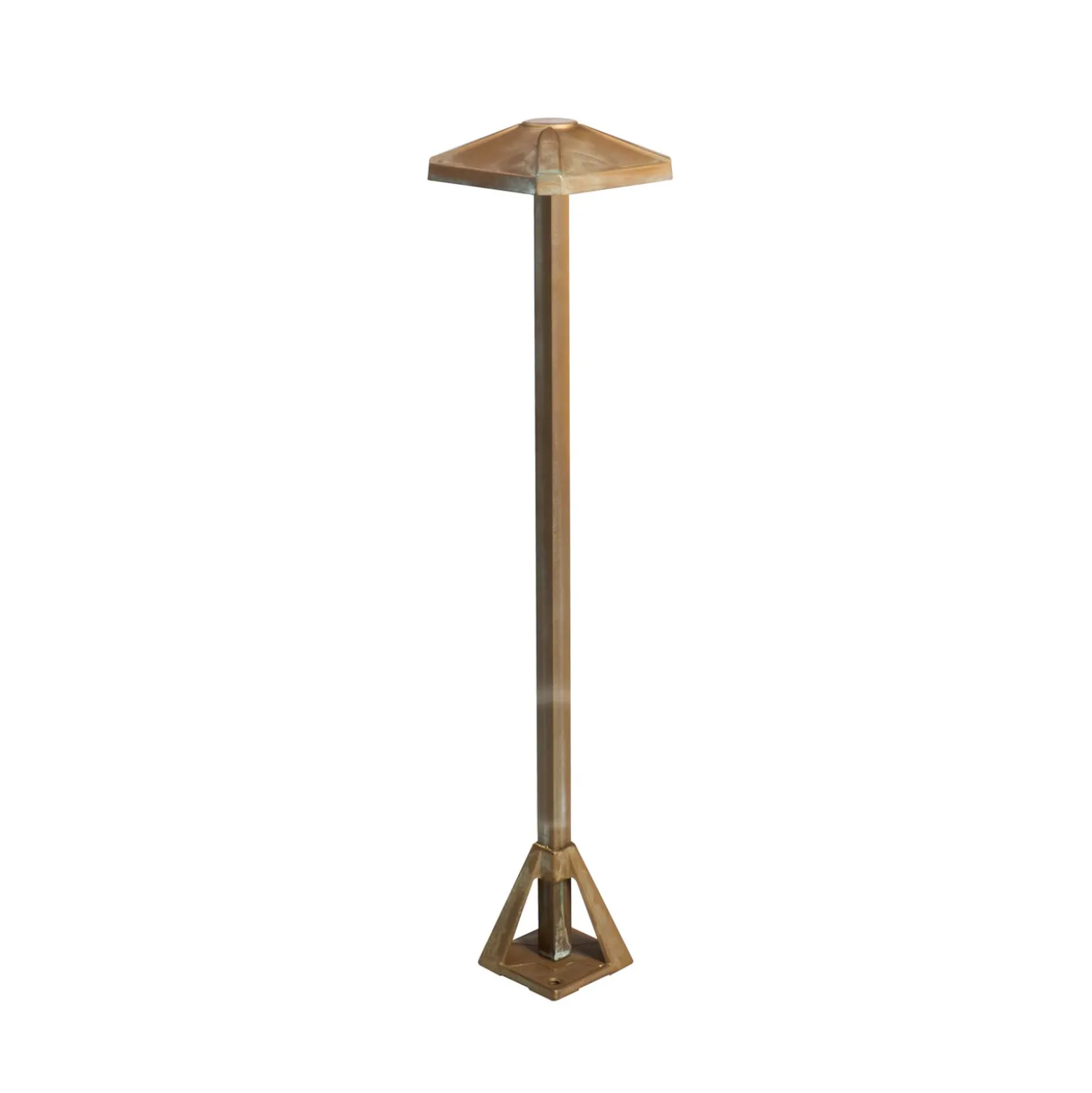LED-Sockelleuchte Aura Frame, Höhe 50 cm, messing antik