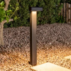 LED-Sockelleuchte Balic, schwarz, Aluminium, Höhe 58 cm