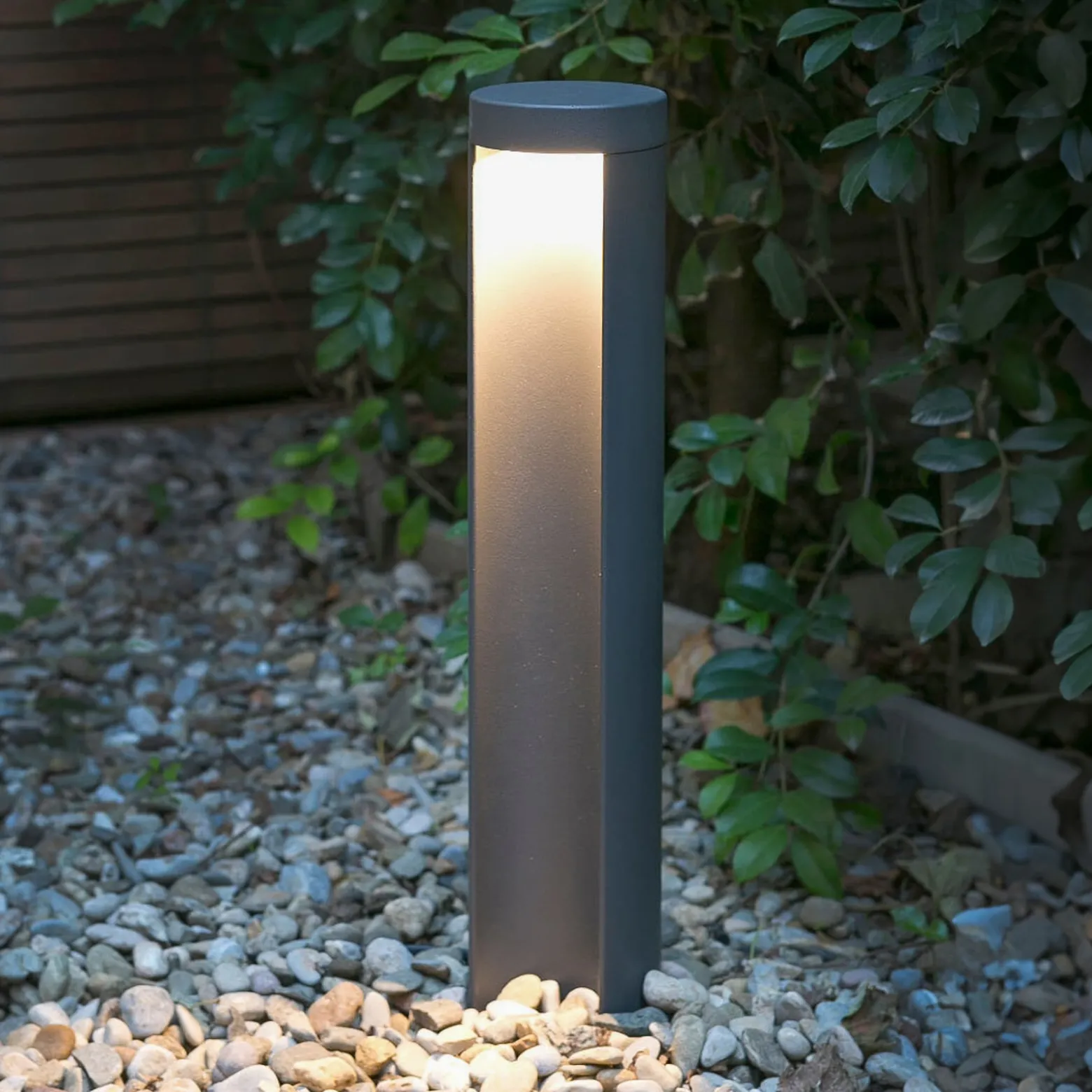 LED-Sockelleuchte Chandra, dunkelgrau, Aluminium, Höhe 45 cm