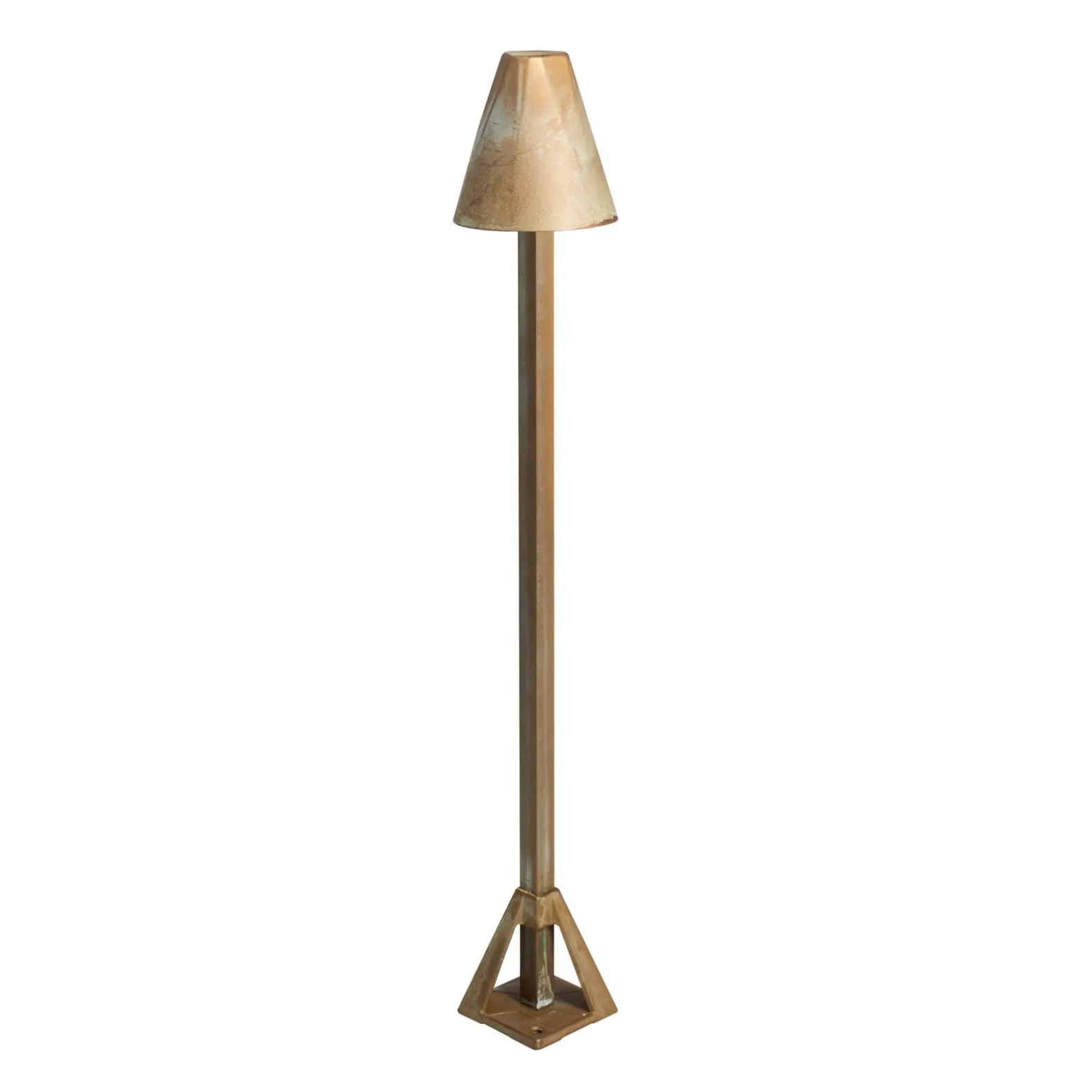 LED-Sockelleuchte Silva Disk, Höhe 50 cm, messing antik