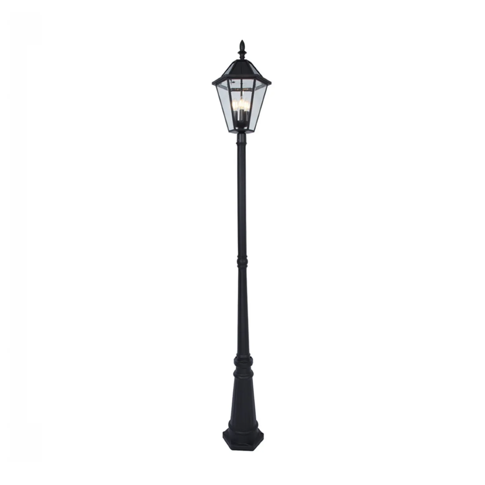 LED-Solar-Außenleuchte LONDON, schwarz, Höhe 227 cm, IP44