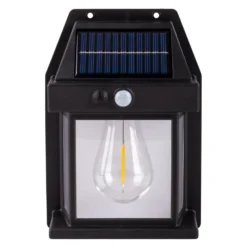 LED-Solar-Außenwandlampe Mira, Sensor, schwarz, 2er-Set IP44