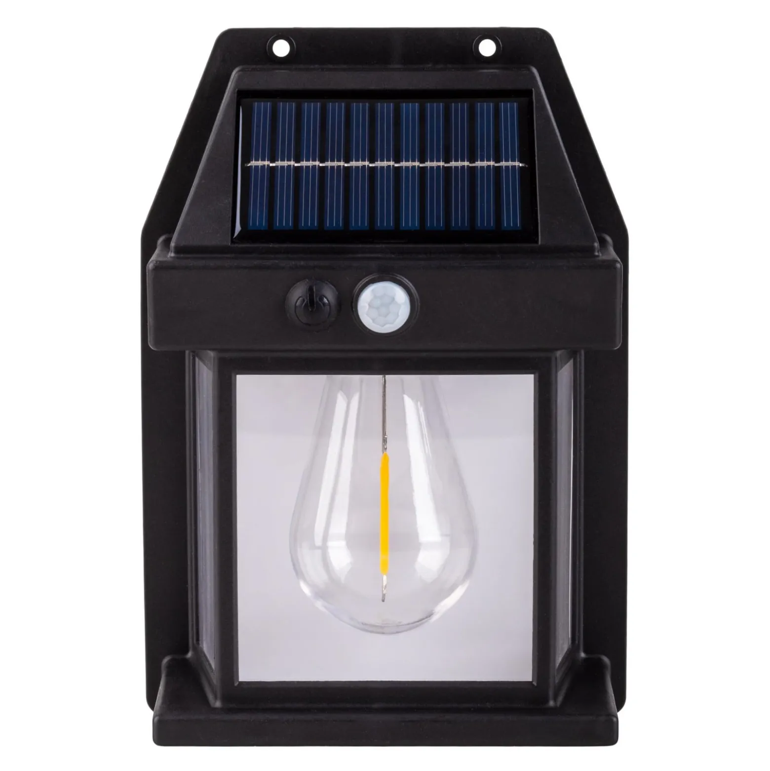 LED-Solar-Außenwandlampe Mira, Sensor, schwarz, 2er-Set IP44